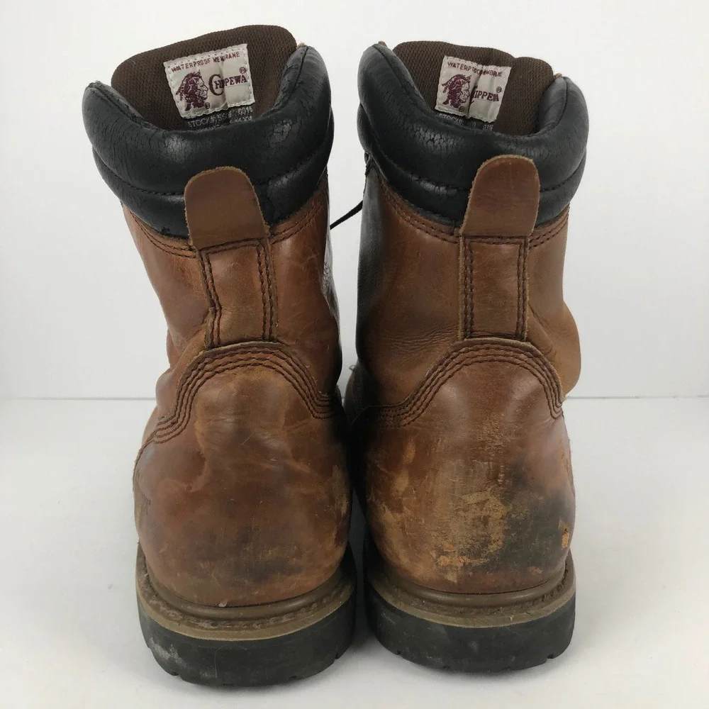 CHIPPEWA IQ Waterproof Insulated Leather Work‎ Boots Brown Men's 11 XW 55059
